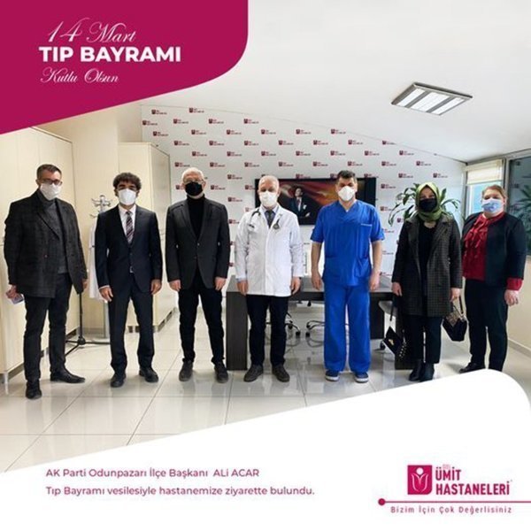 AK Parti Odunpazarı İlçe Başkanı ALi ACAR, AK Parti Odunpazarı İlçe Başkan Yardımcısı Yasin TURGUT ve ekibi Tıp Bayramı vesilesiyle hastanemize ziyarette bulundu. AK Parti Odunpazarı İlçe Başkanı ALi ACAR, AK Parti Odunpazarı İlçe Başkan Yardımcısı Yasin TURGUT ve ekibi Tıp Bayramı vesilesiyle hastanemize ziyarette bulundu.
