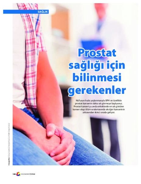 Prostat Sağlığı için Bilinmesi Gerekenler